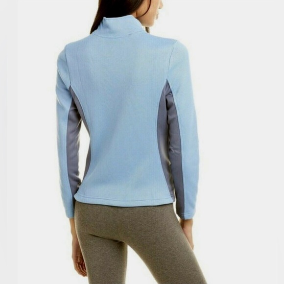 Spyder Womens Speedo Powder Blue Waffle Knit Fleece Zip Jacket Medium - Picture 2 of 15